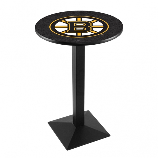 Boston Bruins Logo Pub Bar Table with Square Stand