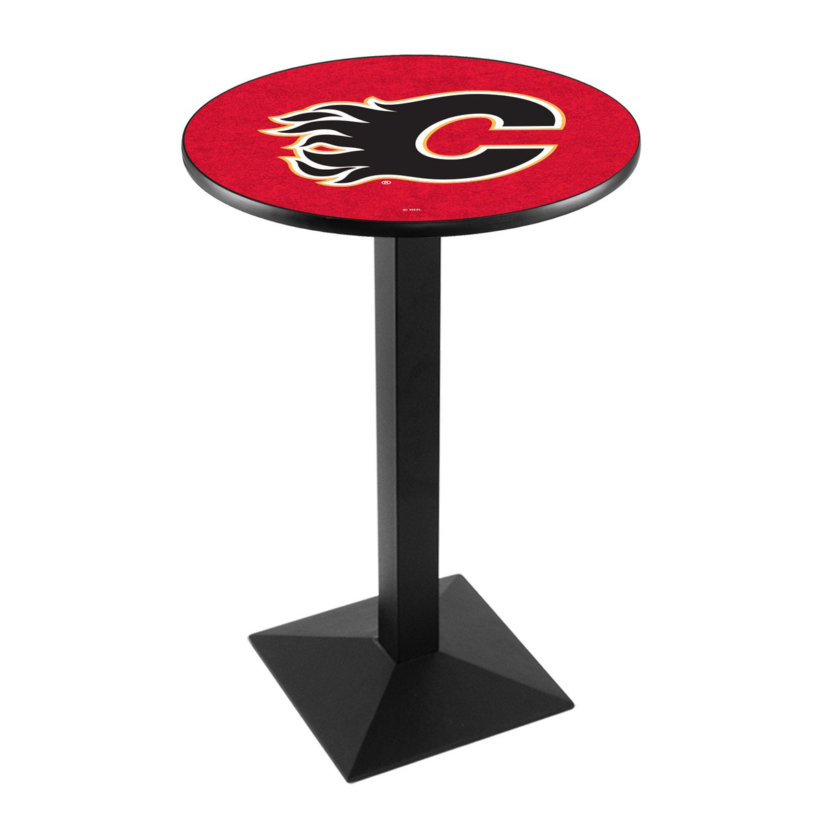 Calgary Flames Logo Pub Bar Table with Square Stand
