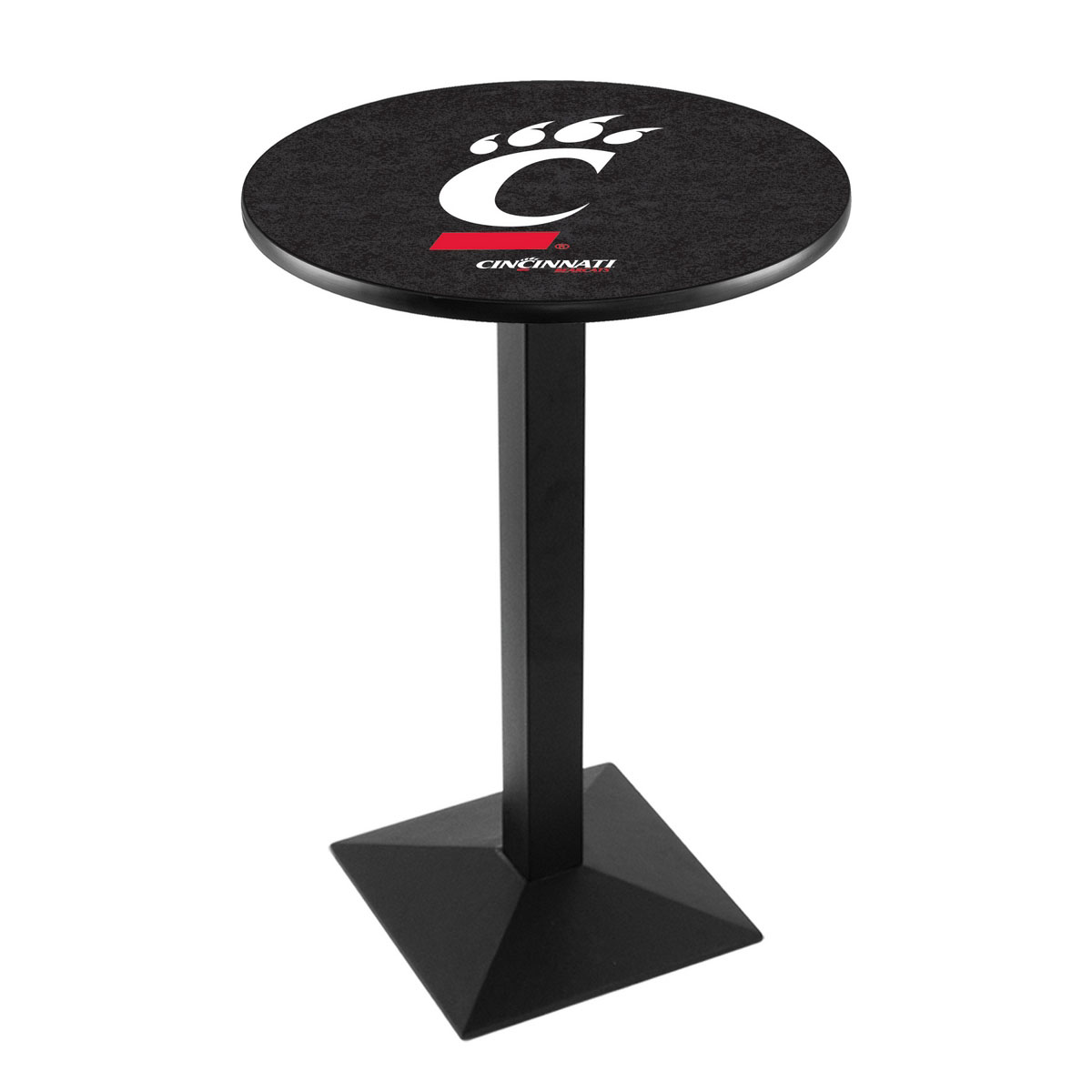 Holland Bar Stool Co University Of Cincinnati Logo Pub Table Closeup Image