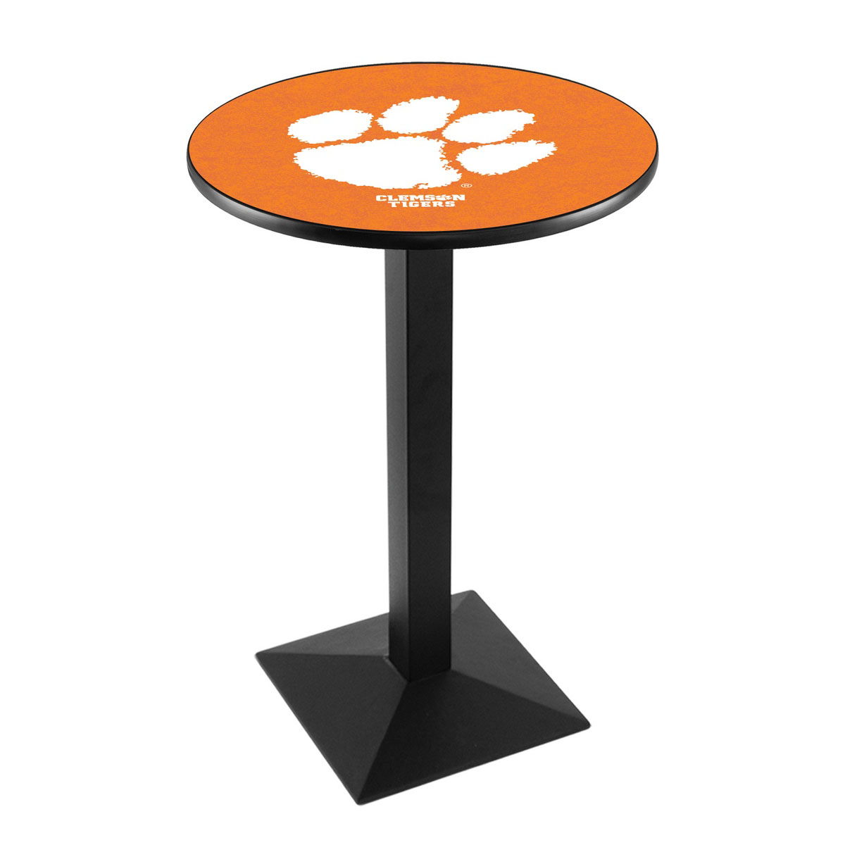 Clemson Logo Pub Bar Table with Square Stand
