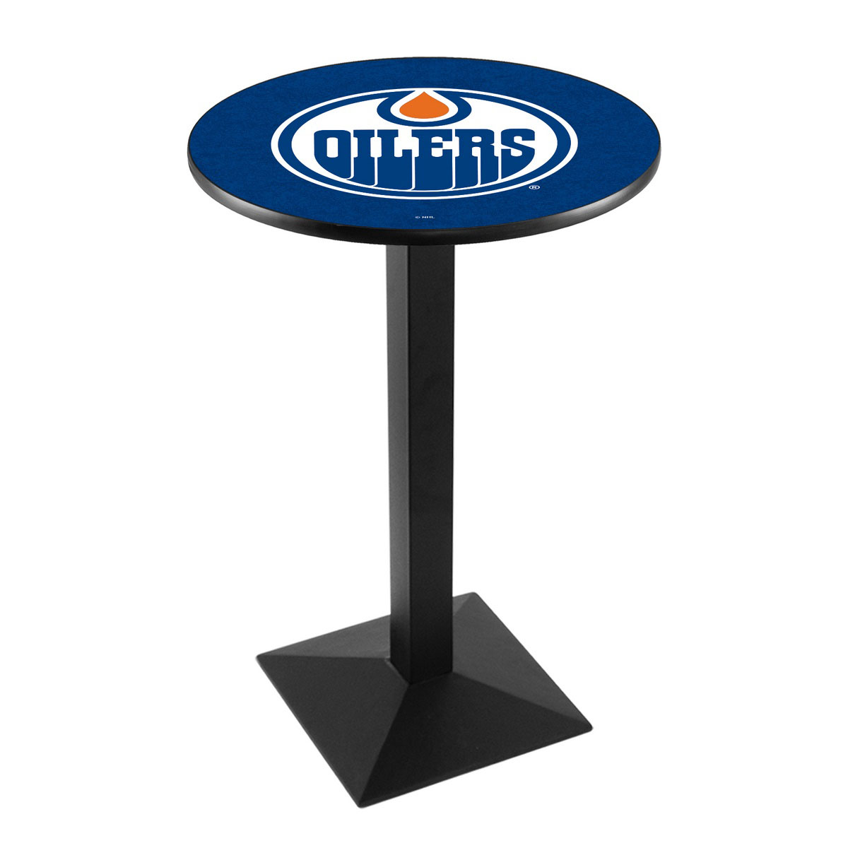 Edmonton Oilers Logo Pub Bar Table with Square Stand