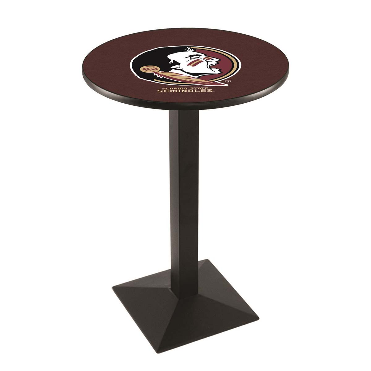 Florida State (Head) Logo Pub Bar Table with Square Stand