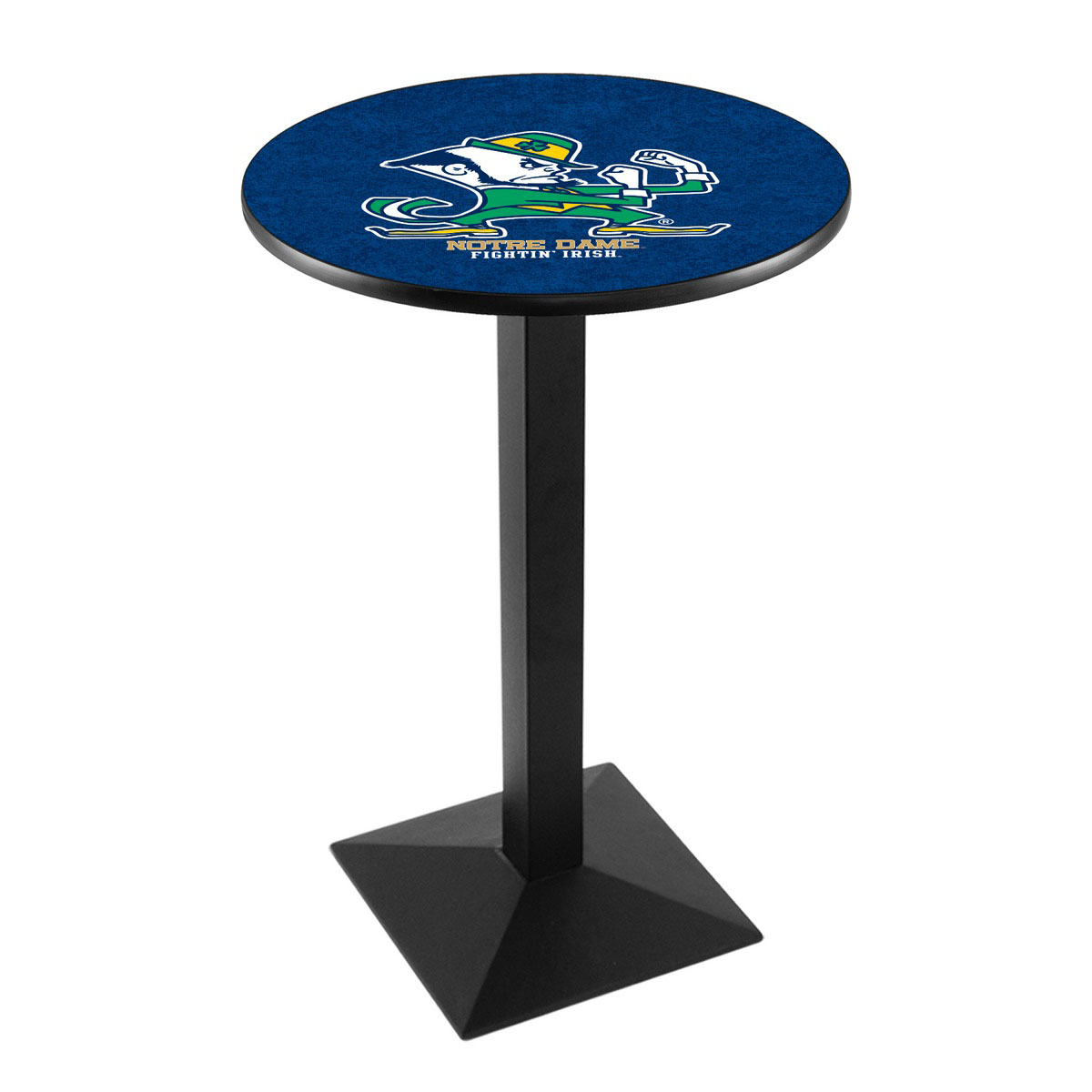 Notre Dame (Leprechaun) Logo Pub Bar Table with Square Stand
