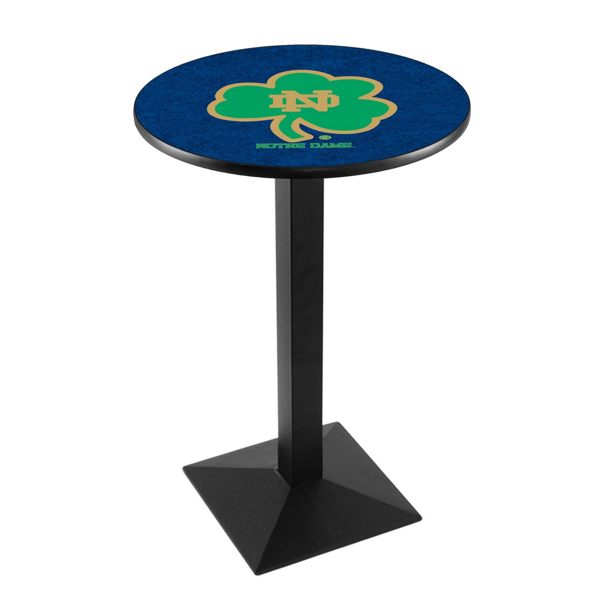 Notre Dame (Shamrock) Logo Pub Bar Table with Square Stand