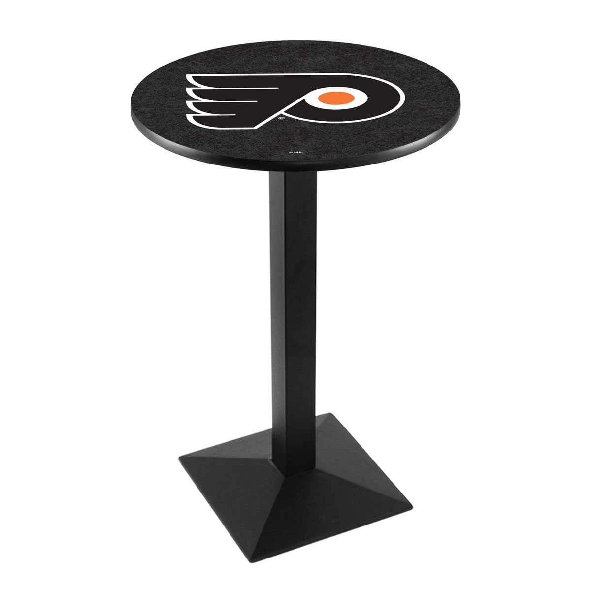 Philadelphia Flyers (Black Background) Logo Pub Bar Table with Square Stand