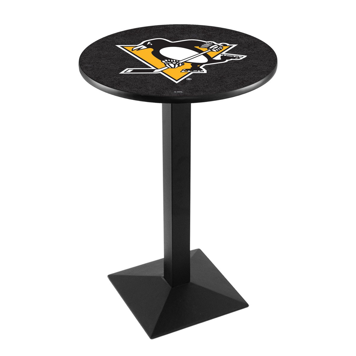 Pittsburgh Penguins Logo Pub Bar Table with Square Stand