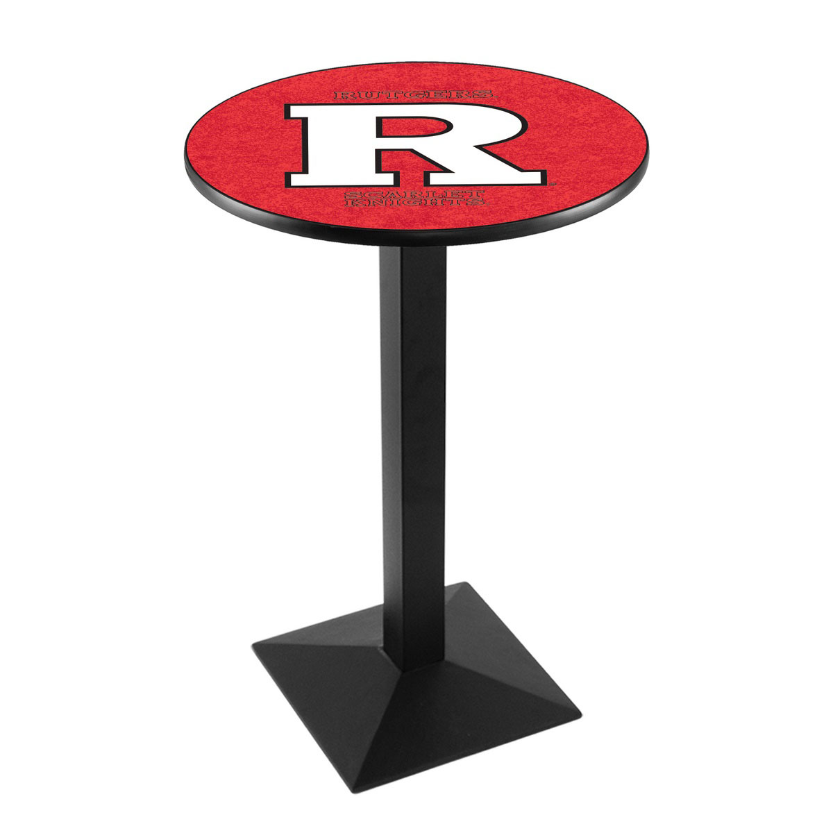 Rutgers Logo Pub Bar Table with Square Stand