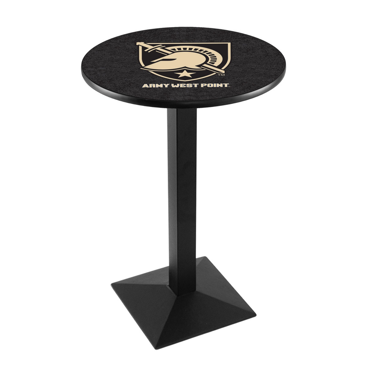 US Military Academy Logo Pub Bar Table with Square Stand