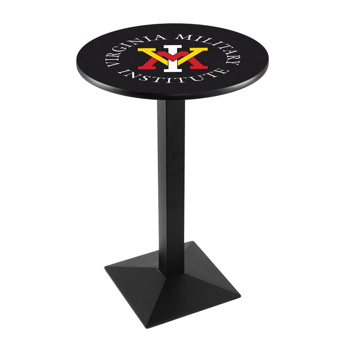 Virginia Military Institute Logo Pub Bar Table with Square Stand