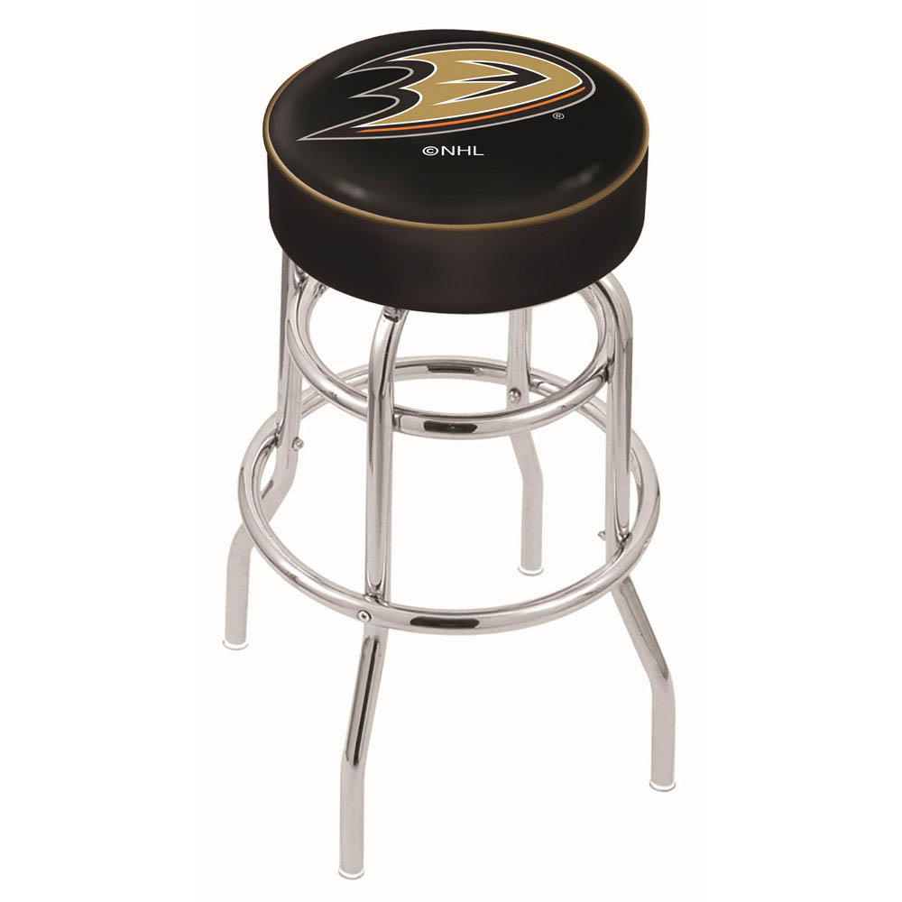 inch Anaheim Ducks Chrome 2-Ring Base Swivel Bar Stool