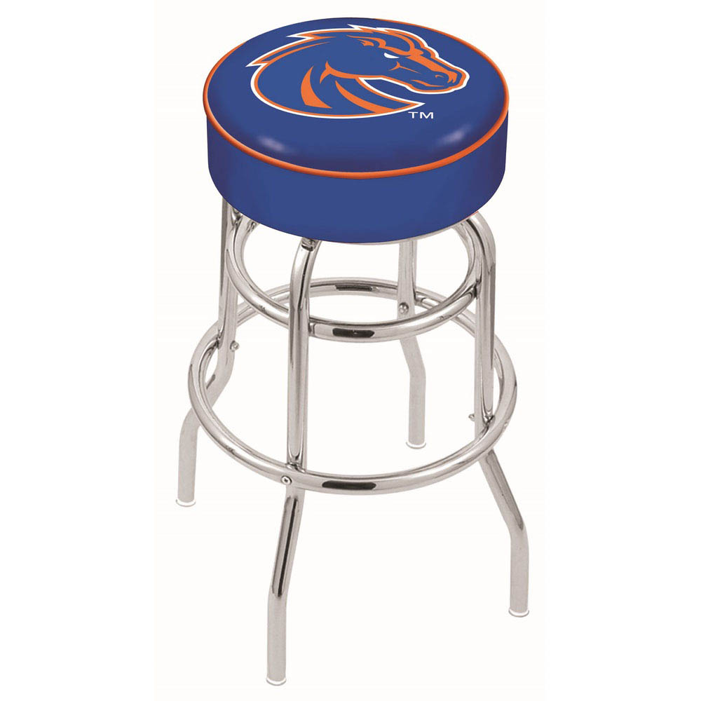 inch Boise State Chrome 2-Ring Base Swivel Bar Stool