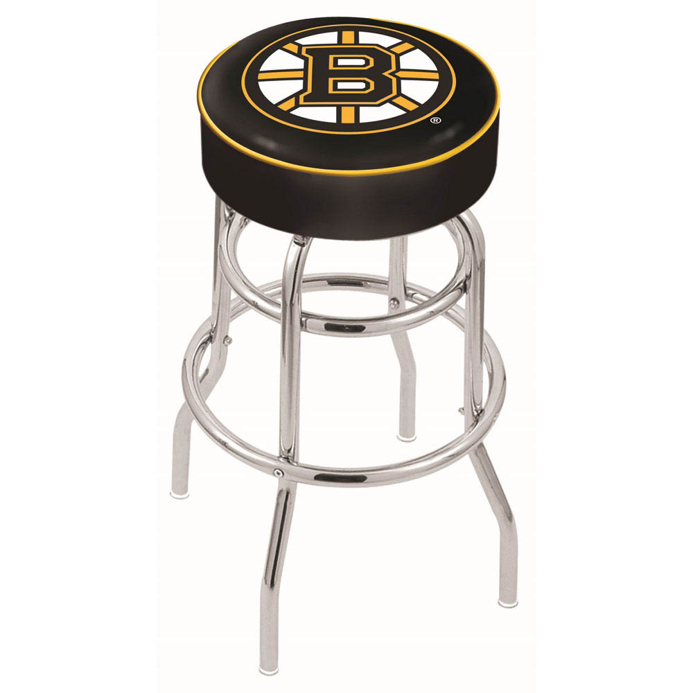 inch Boston Bruins Chrome 2-Ring Base Swivel Bar Stool