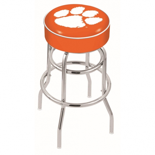 25 inch Clemson Chrome 2-Ring Base Swivel Bar Stool