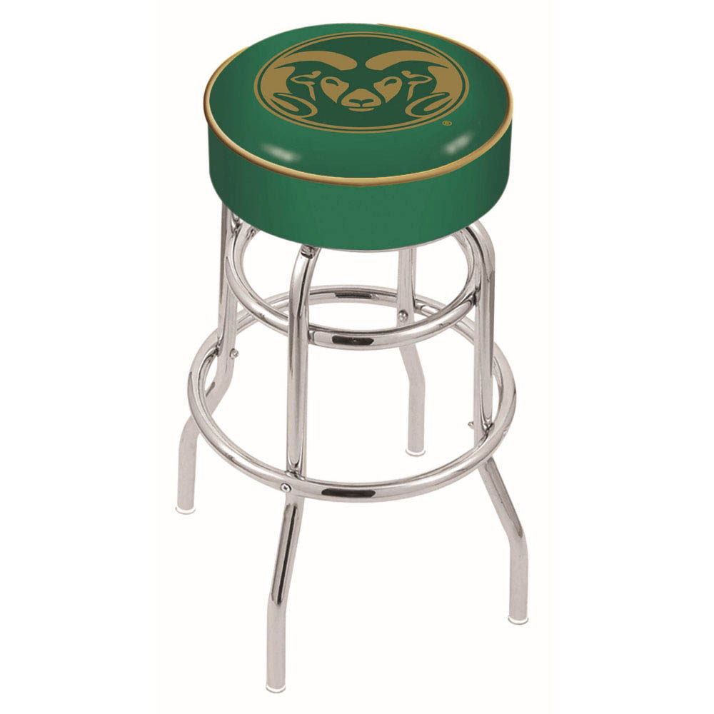 inch Colorado State Chrome 2-Ring Base Swivel Bar Stool