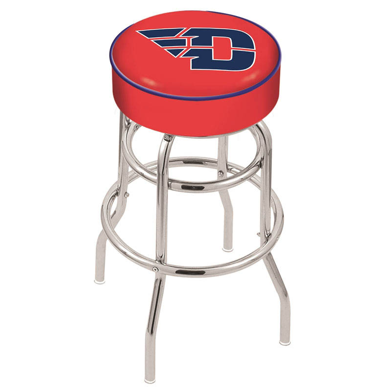 inch University of Dayton Chrome 2-Ring Base Swivel Bar Stool