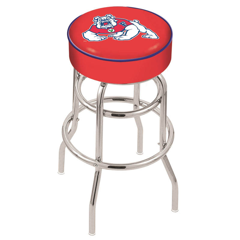 inch Fresno State Chrome 2-Ring Base Swivel Bar Stool