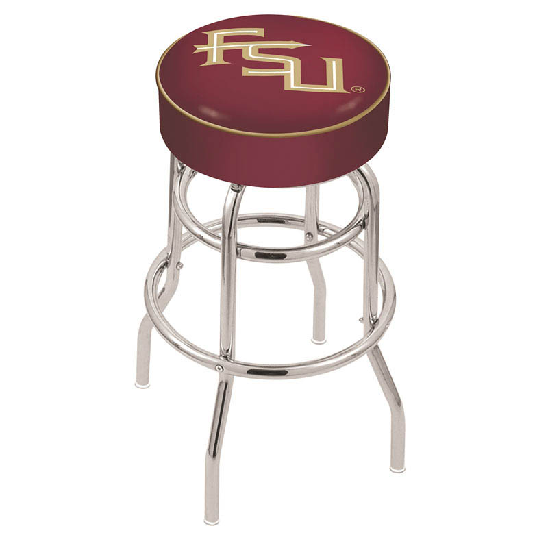 inch Florida State Chrome 2-Ring Base Swivel Bar Stool