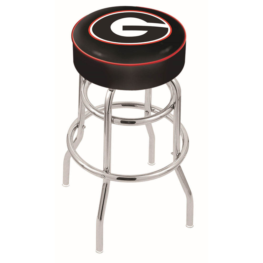 inch Georgia (G) Chrome 2-Ring Base Swivel Bar Stool