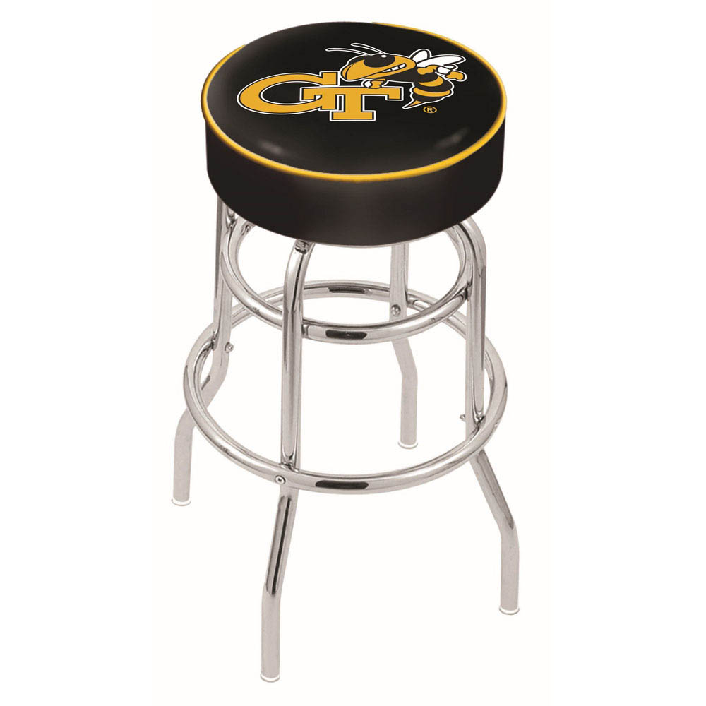 inch Georgia Tech Chrome 2-Ring Base Swivel Bar Stool