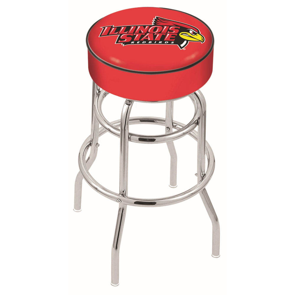 inch Illinois State Chrome 2-Ring Base Swivel Bar Stool
