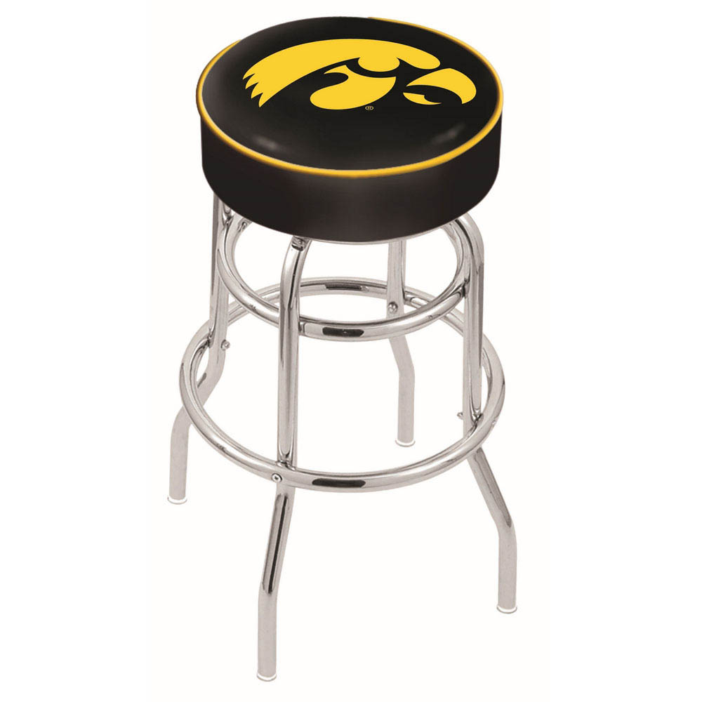 inch Iowa Chrome 2-Ring Base Swivel Bar Stool