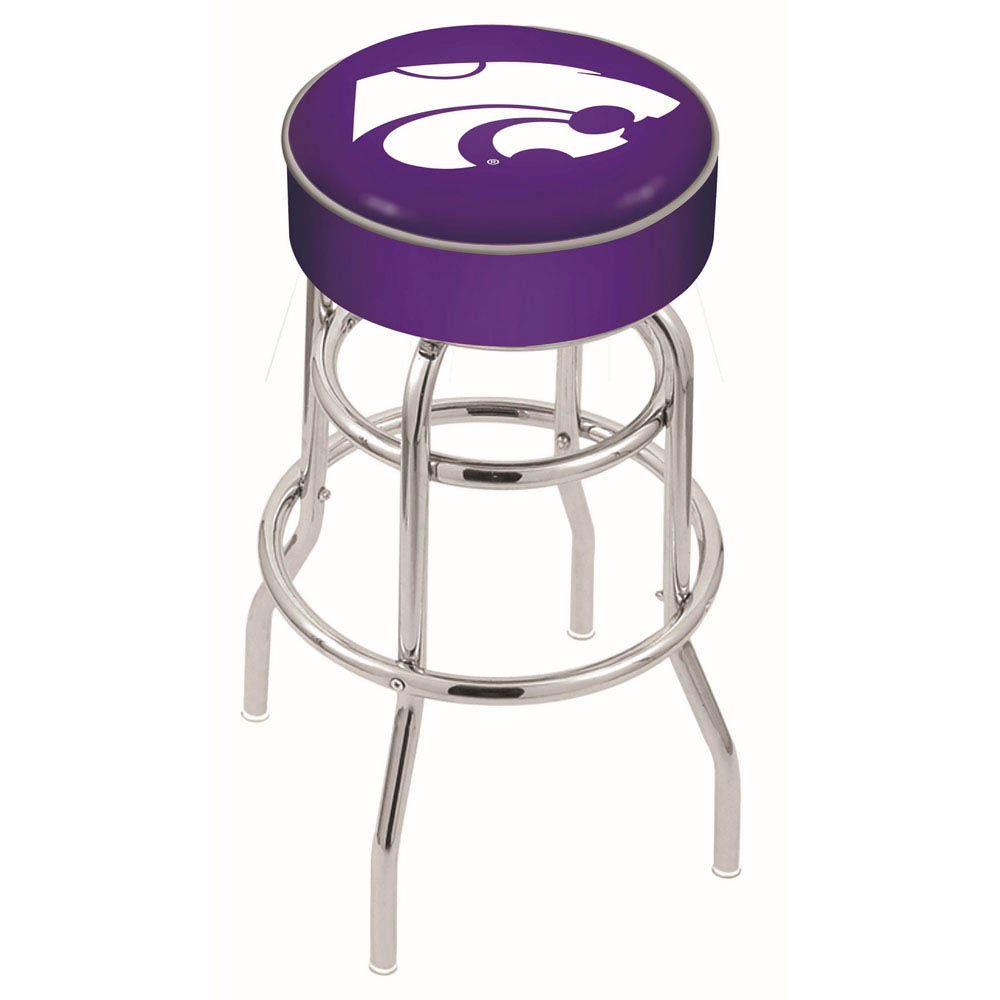 inch Kansas State Chrome 2-Ring Base Swivel Bar Stool