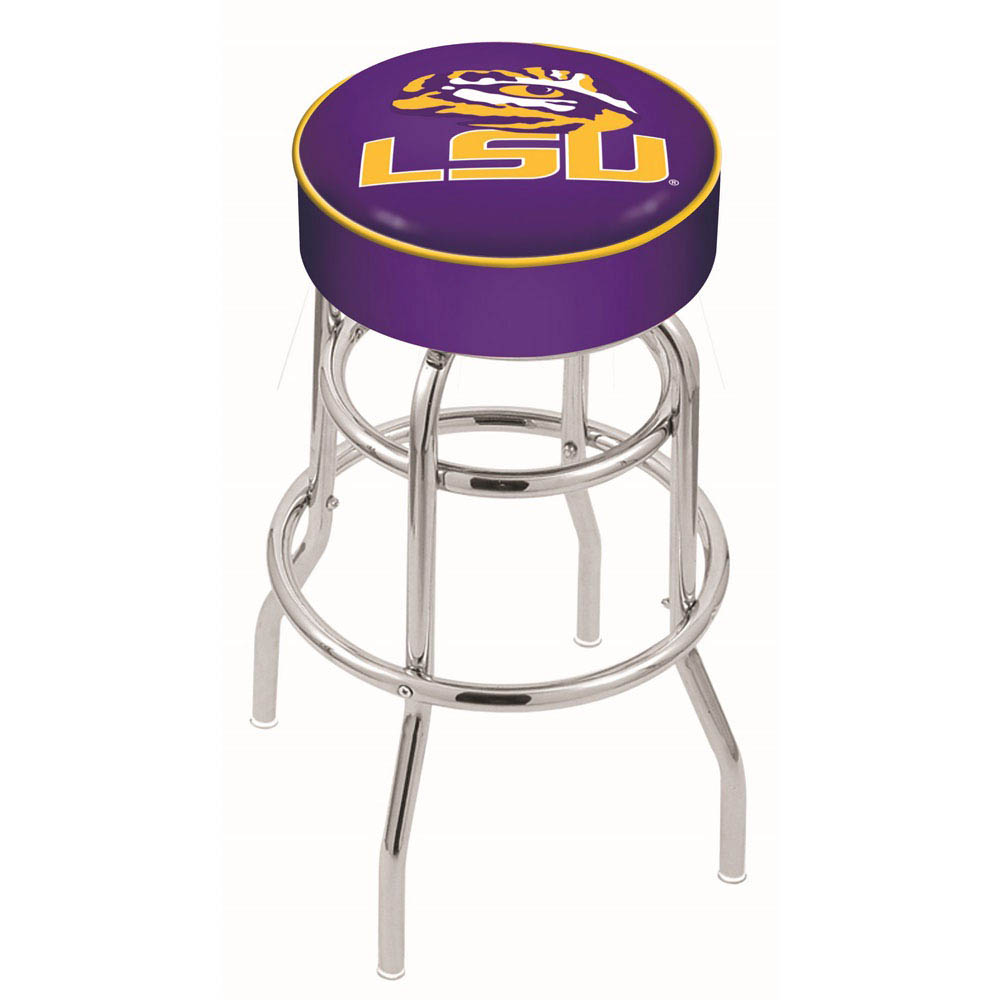 inch Louisiana State Chrome 2-Ring Base Swivel Bar Stool