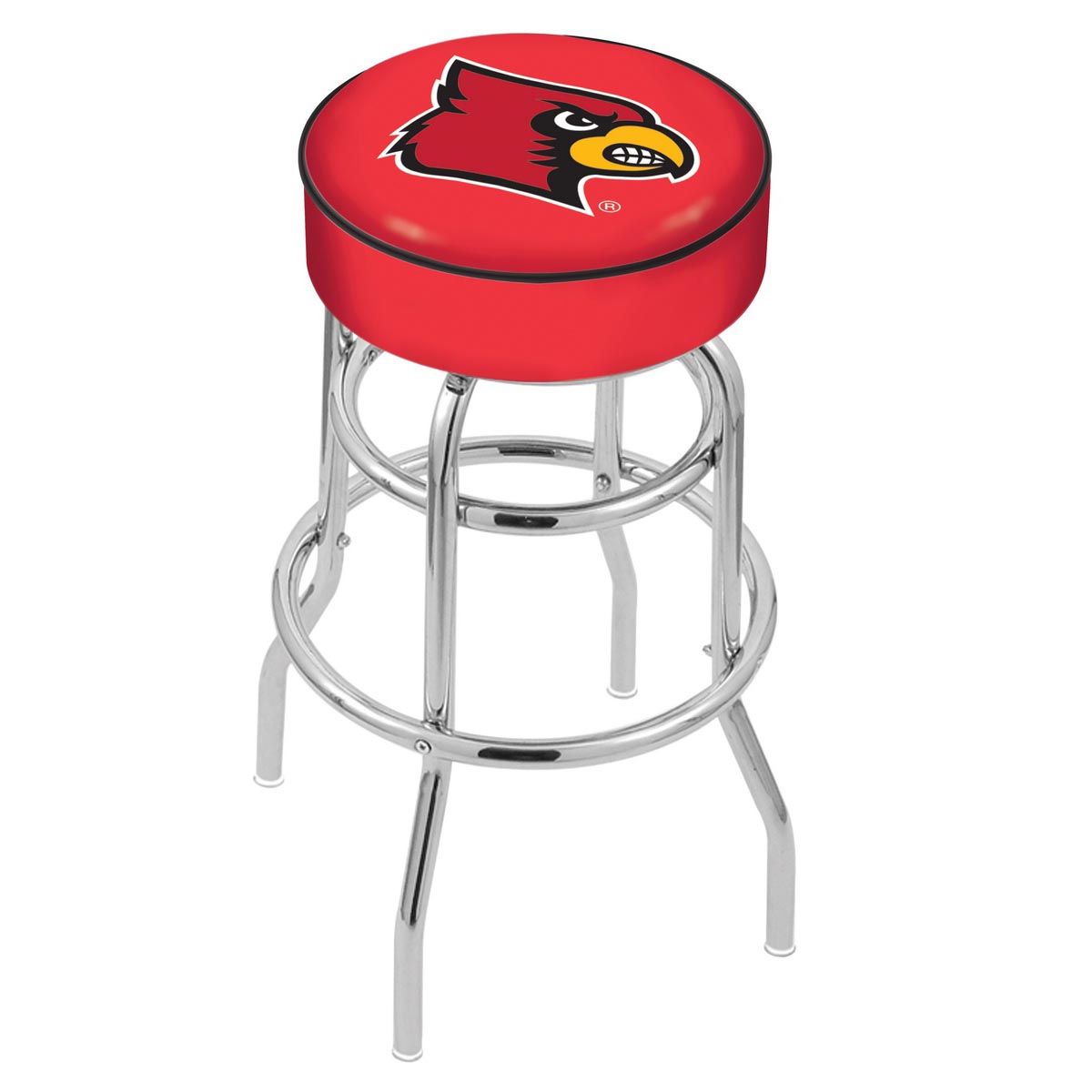 inch Louisville Chrome 2-Ring Base Swivel Bar Stool