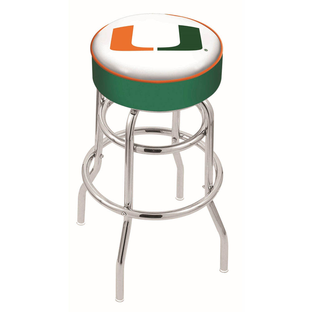 inch Miami Chrome 2-Ring Base Swivel Bar Stool