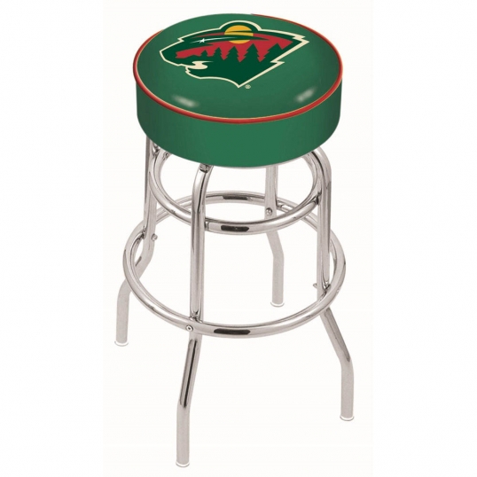 30 inch Minnesota Wild 2-Ring Swivel Counter Stool w/ Chrome Base