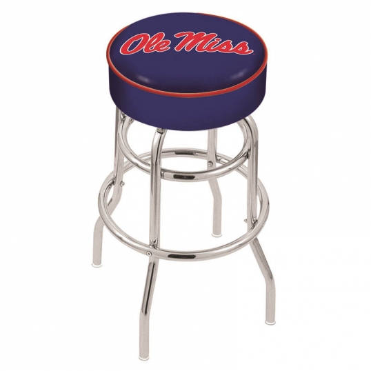 30 inch Ole Miss 2-Ring Swivel Counter Stool w/ Chrome Base