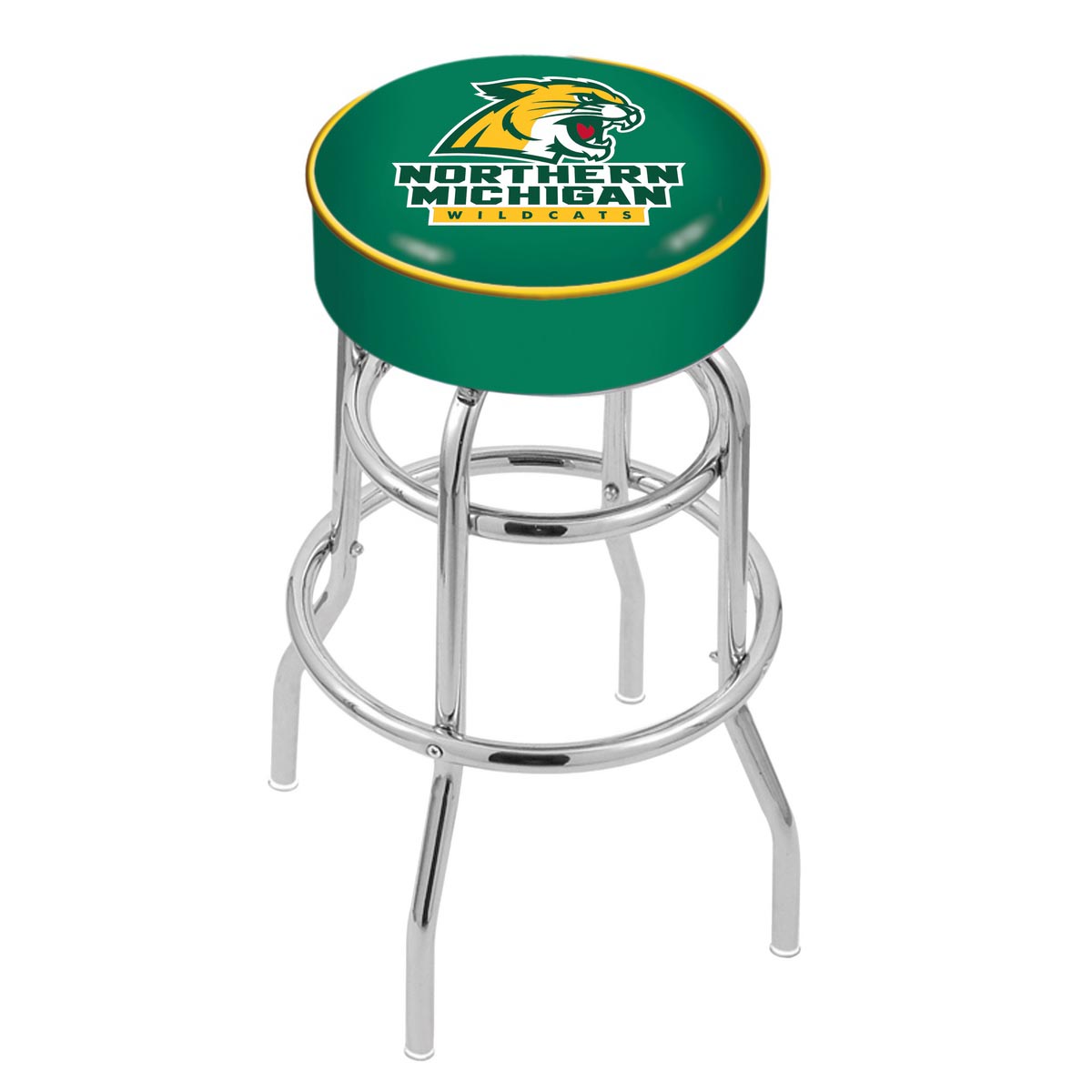 inch Northern Michigan Chrome 2-Ring Base Swivel Bar Stool