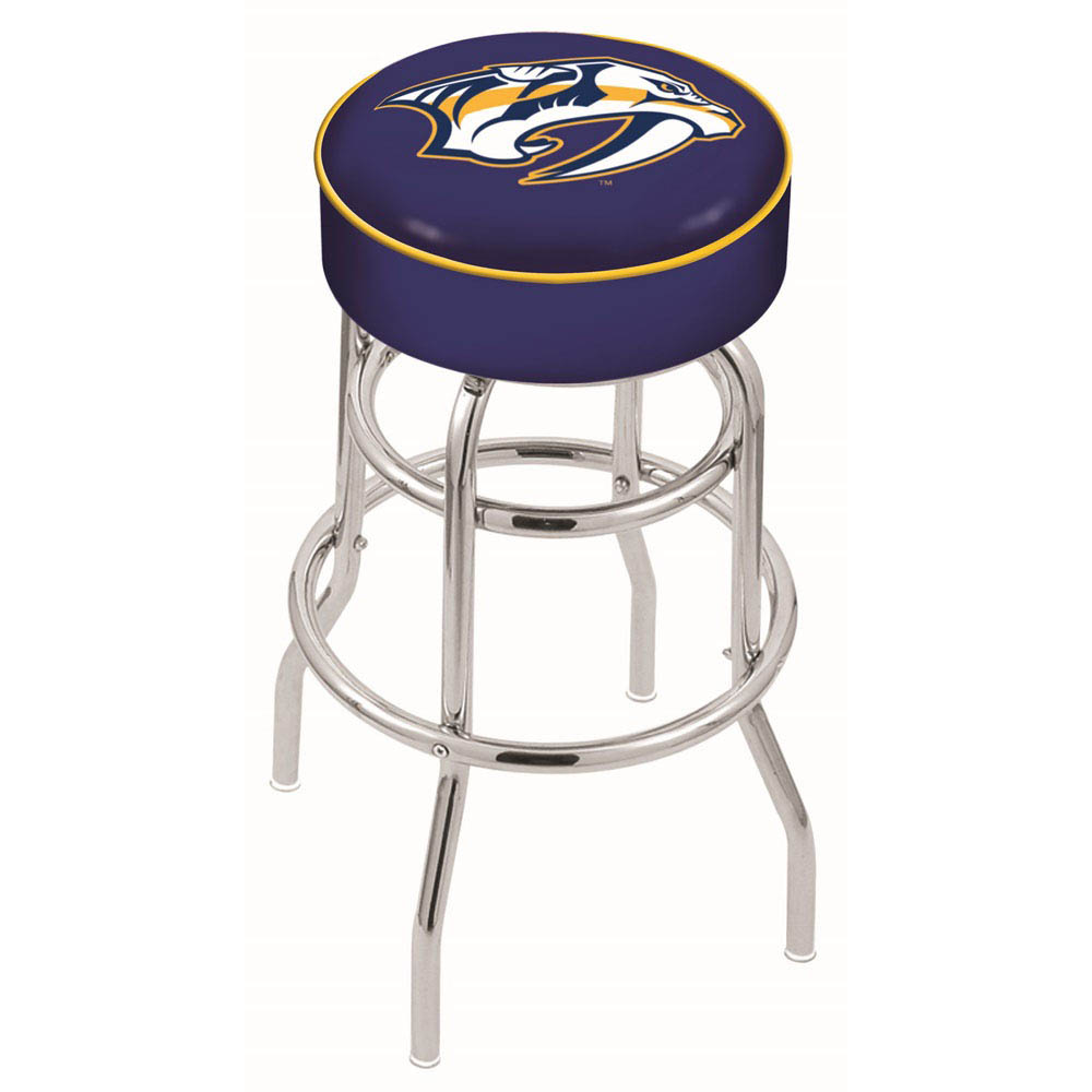 inch Nashville Predators Chrome 2-Ring Base Swivel Bar Stool