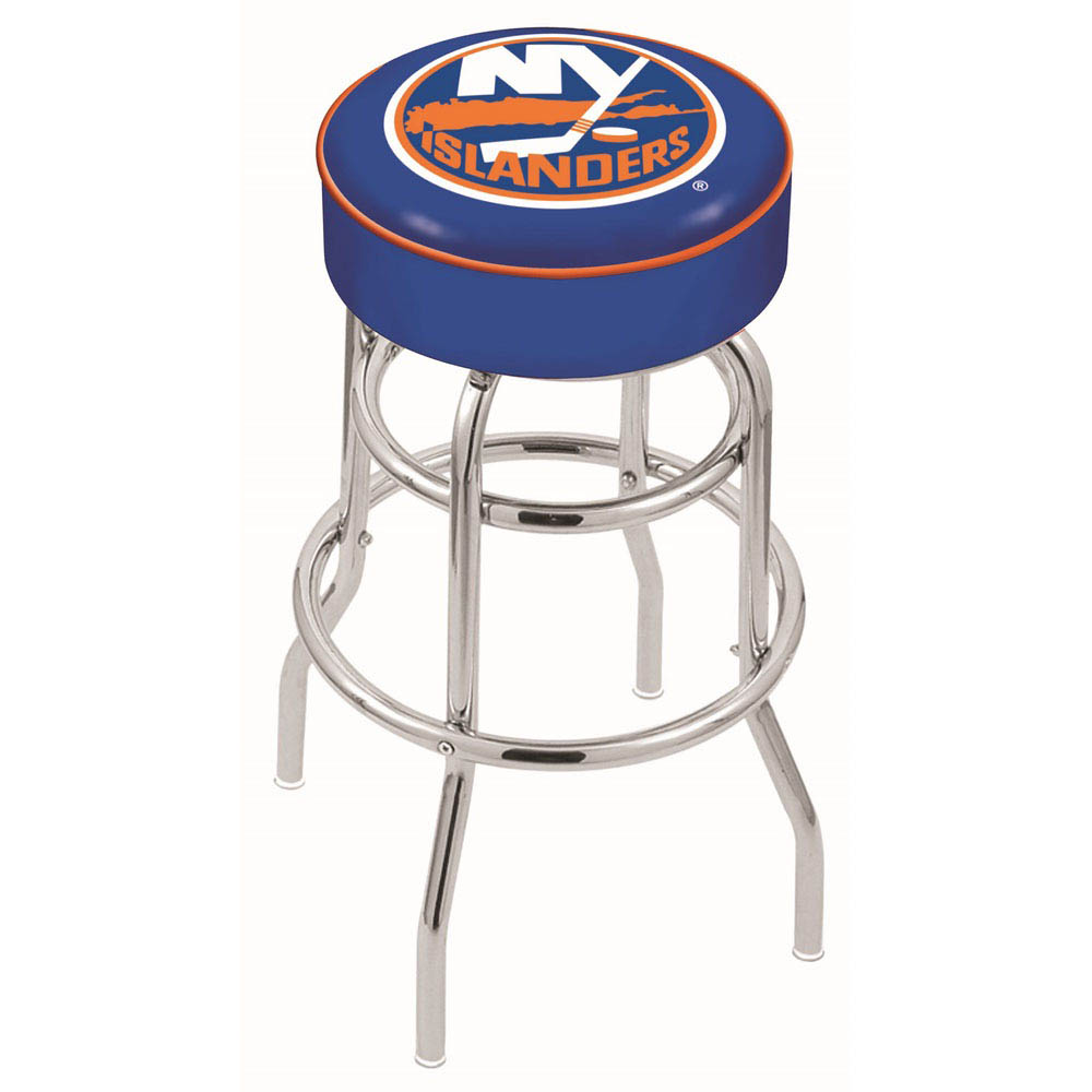 inch New York Islanders Chrome 2-Ring Base Swivel Bar Stool
