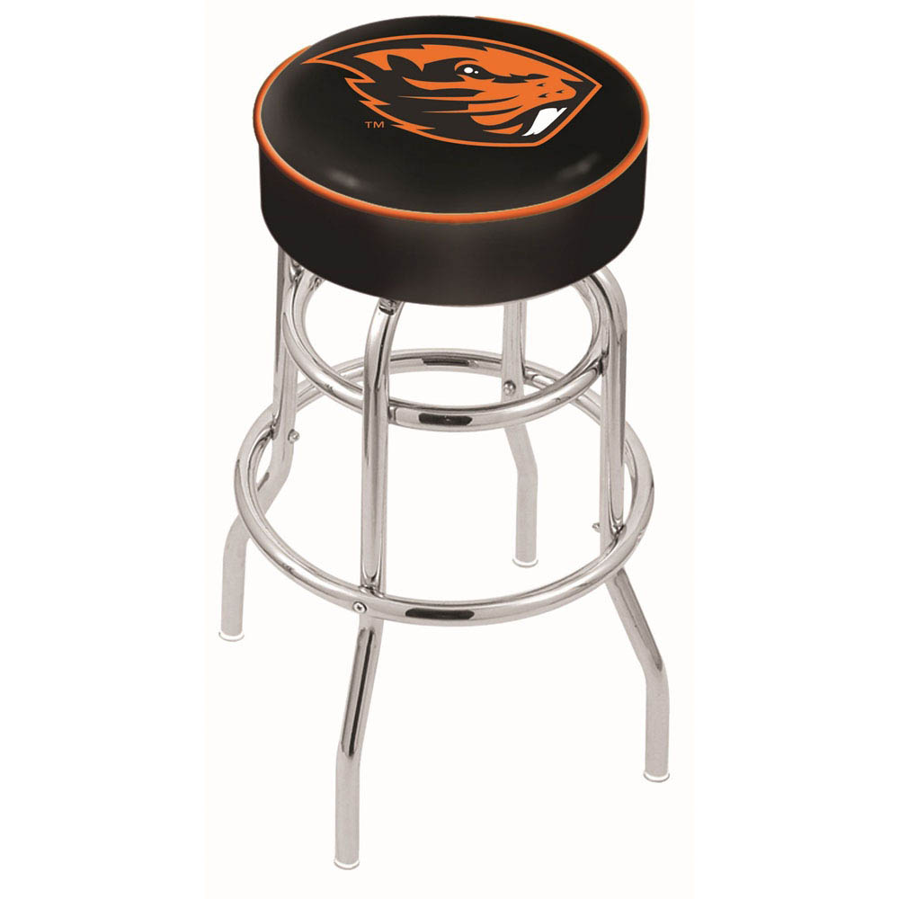 inch Oregon State Chrome 2-Ring Base Swivel Bar Stool