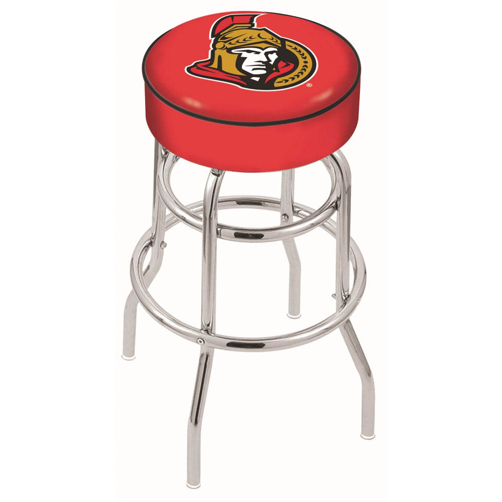 inch Ottawa Senators Chrome 2-Ring Base Swivel Bar Stool