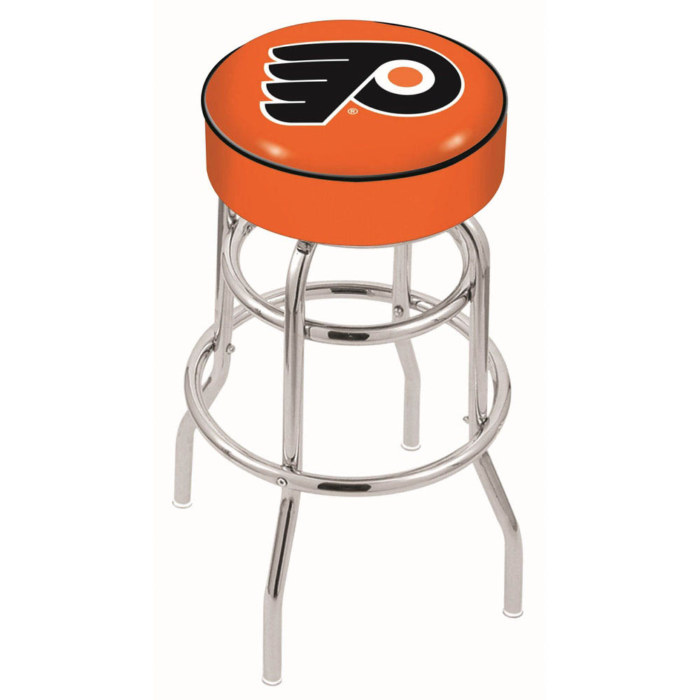 inch Orange Philadelphia Flyers Chrome 2-Ring Base Swivel Bar Stool