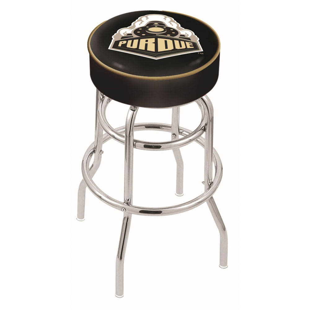 inch Purdue Chrome 2-Ring Base Swivel Bar Stool