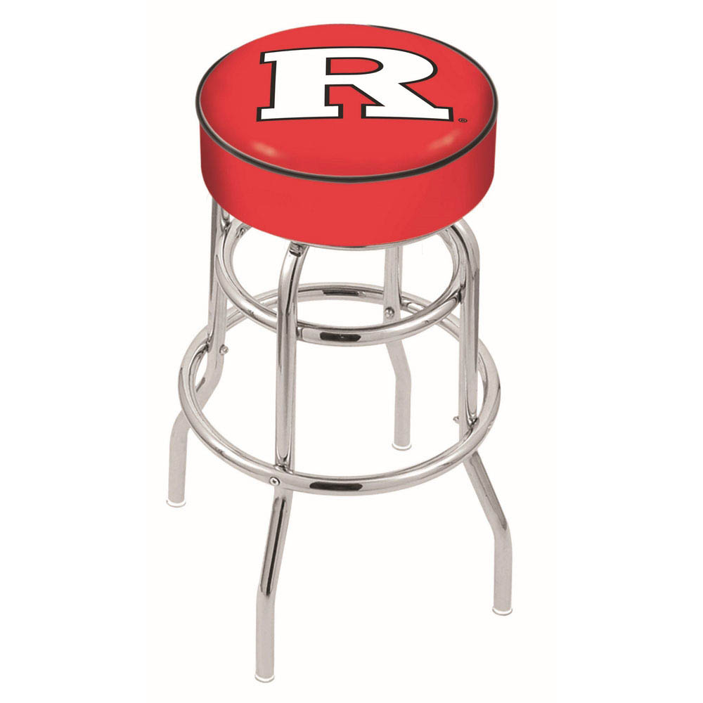 inch Rutgers Chrome 2-Ring Base Swivel Bar Stool