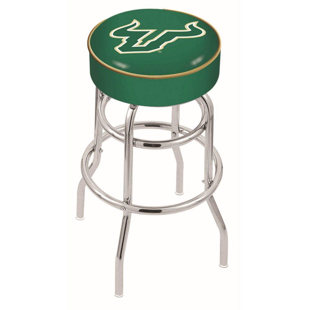 inch South Florida Chrome 2-Ring Base Swivel Bar Stool