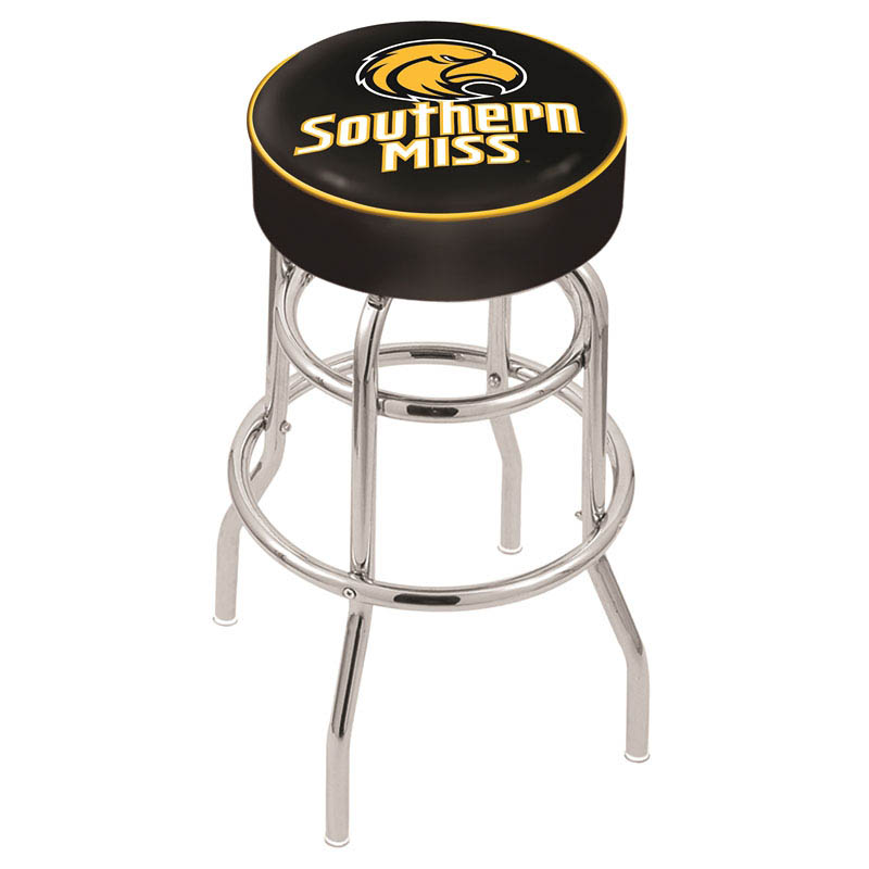 inch Southern Miss Chrome 2-Ring Base Swivel Bar Stool
