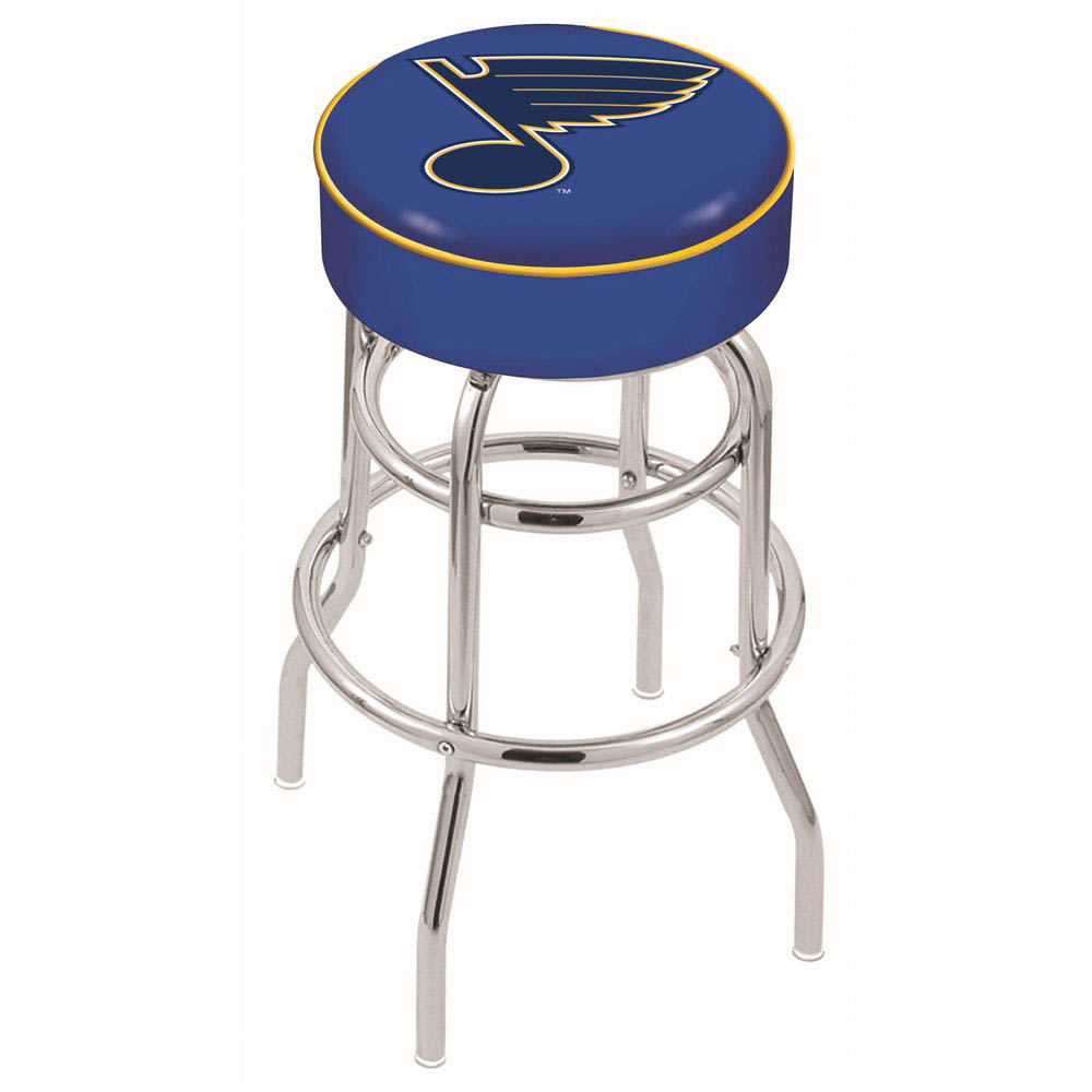 inch St Louis Blues Chrome 2-Ring Base Swivel Bar Stool