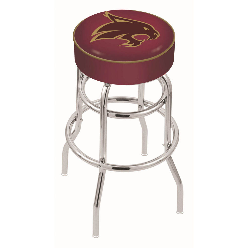 inch Texas State Chrome 2-Ring Base Swivel Bar Stool