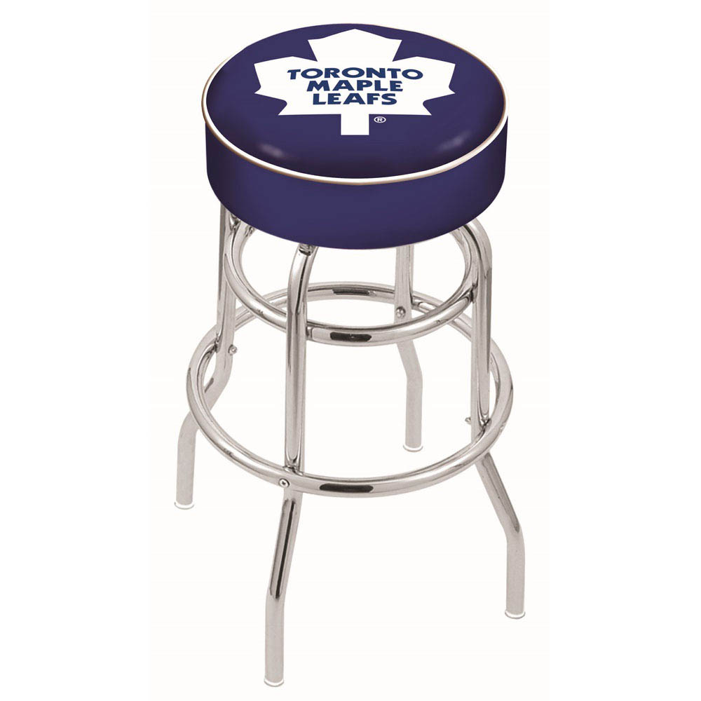 inch Toronto Maple Leafs Chrome 2-Ring Base Swivel Bar Stool