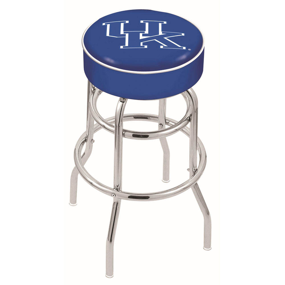 inch Kentucky UK Chrome 2-Ring Base Swivel Bar Stool