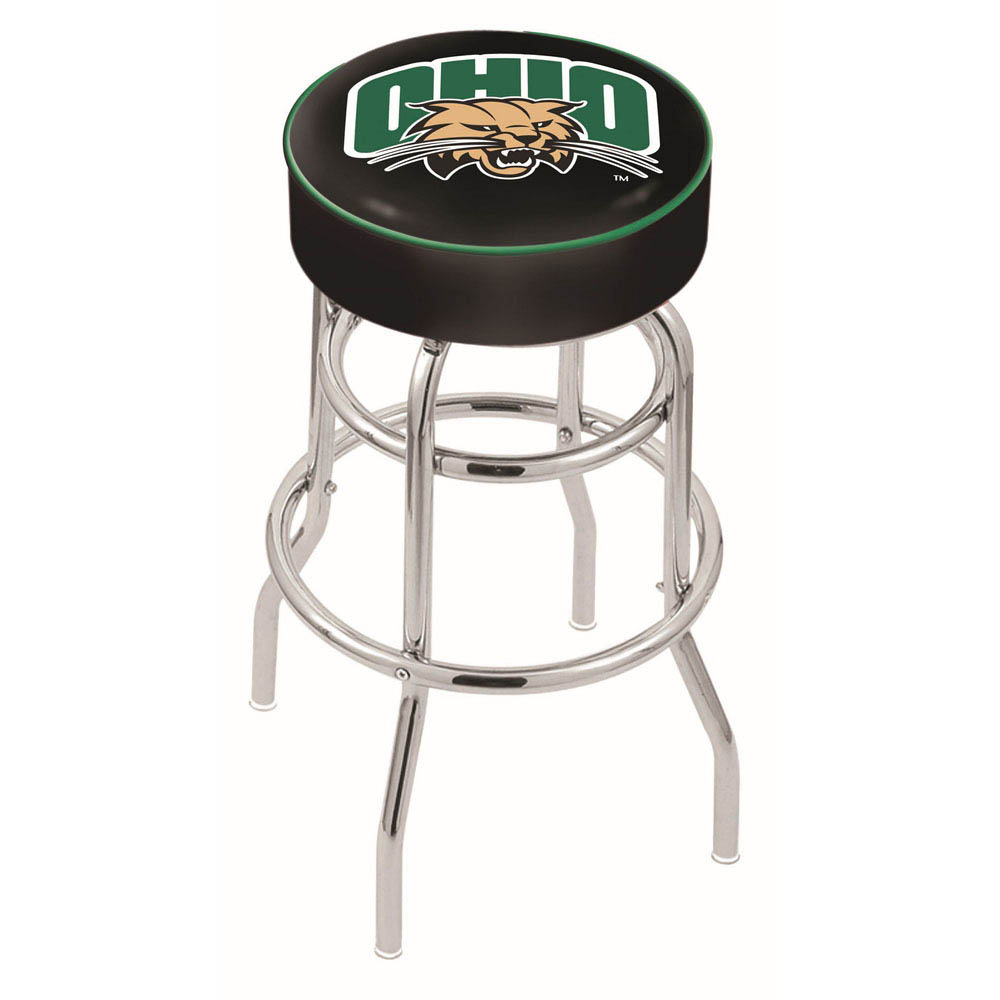 inch Ohio University Chrome 2-Ring Base Swivel Bar Stool