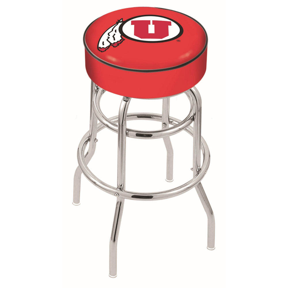 inch Utah Chrome 2-Ring Base Swivel Bar Stool