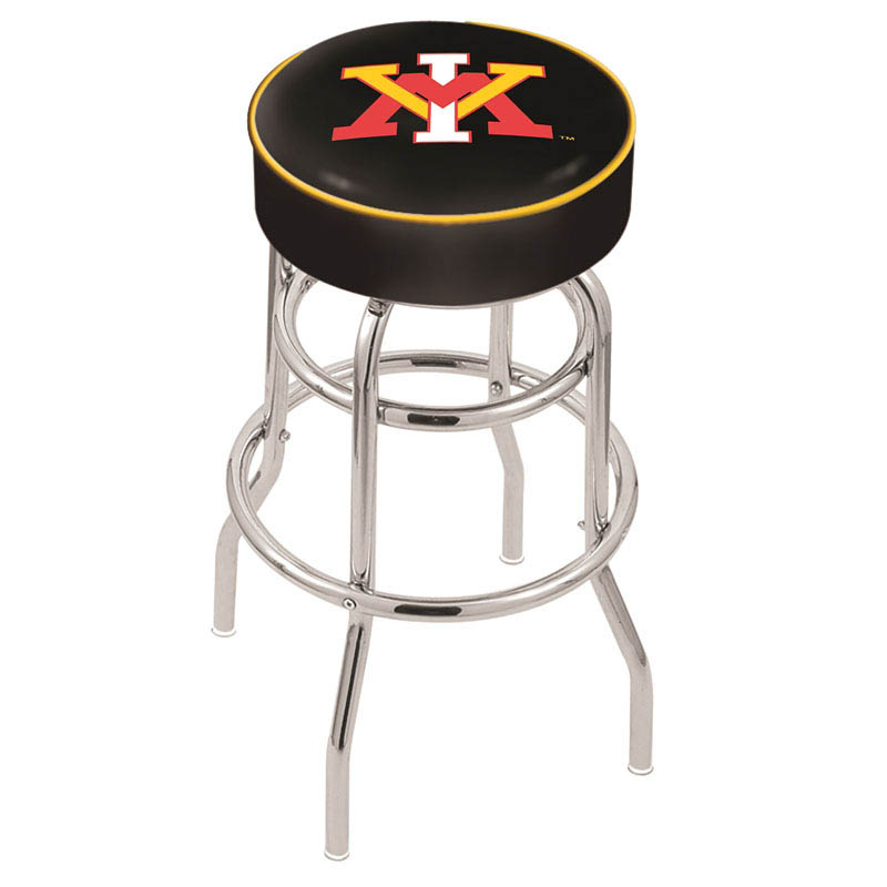 inch Virginia Military Institute Chrome 2-Ring Base Swivel Bar Stool