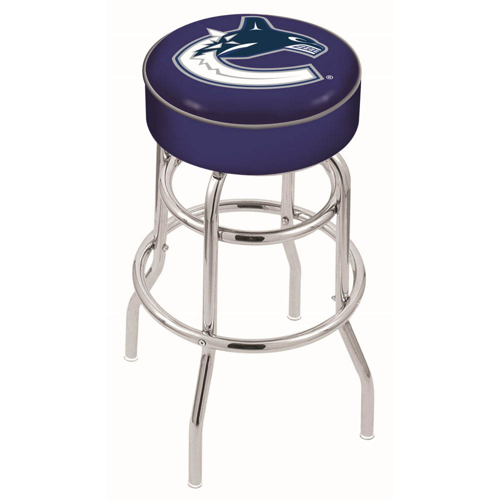 inch Vancouver Canucks Chrome 2-Ring Base Swivel Bar Stool