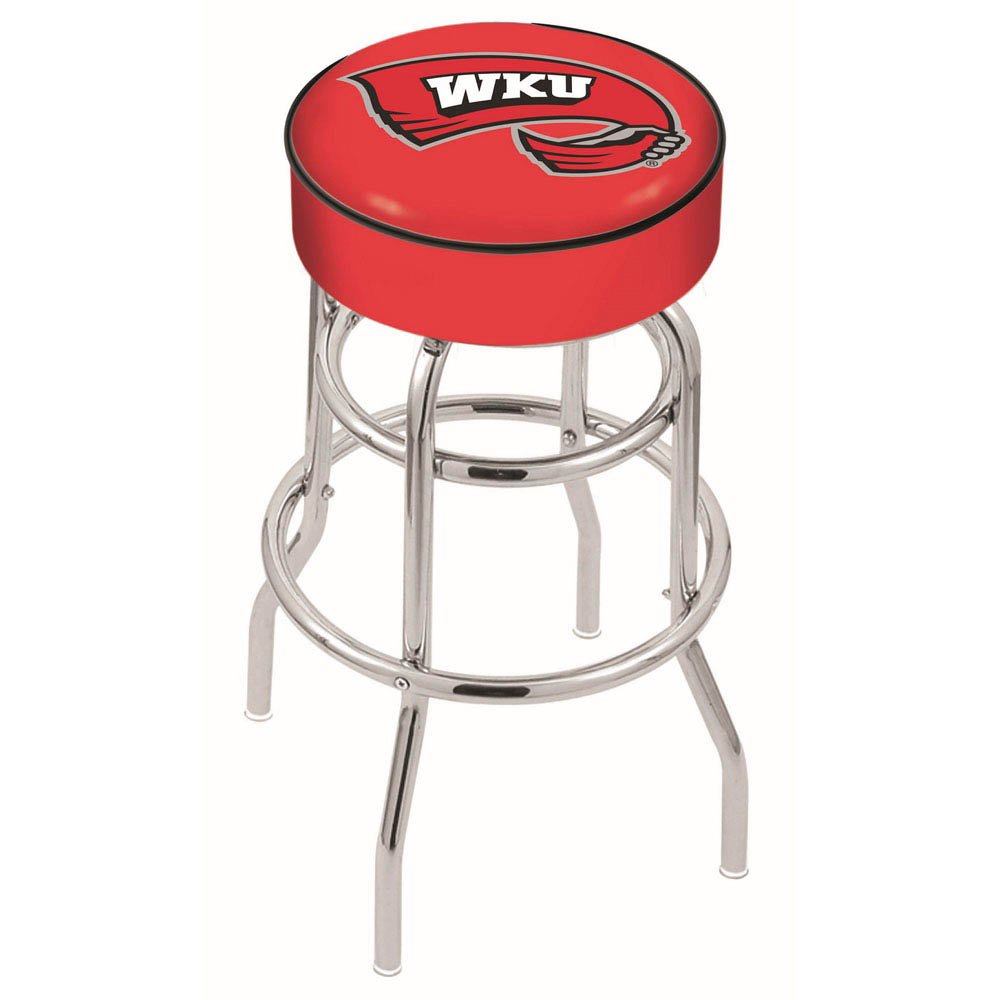 inch Western Kentucky Chrome 2-Ring Base Swivel Bar Stool